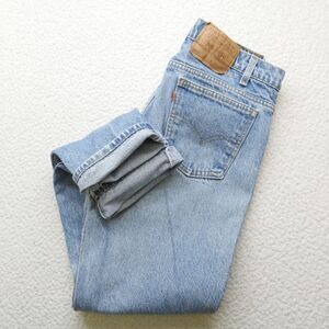 Vintage Levis 505 Jeans Mens 33x30 Light Wash Denim Orange Tab 90s Made in USA